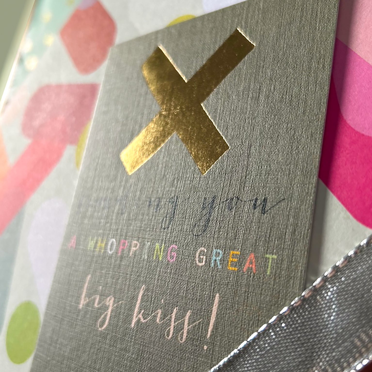 mini gold foiled big kiss card