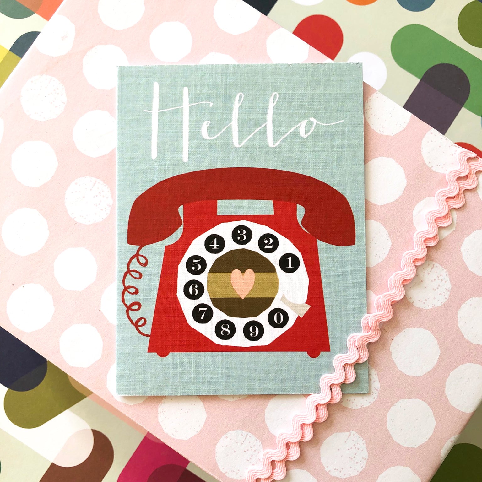 mini hello greetings card