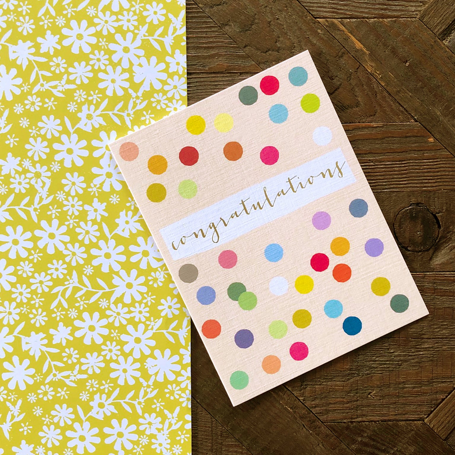 mini gold foiled congratulations card