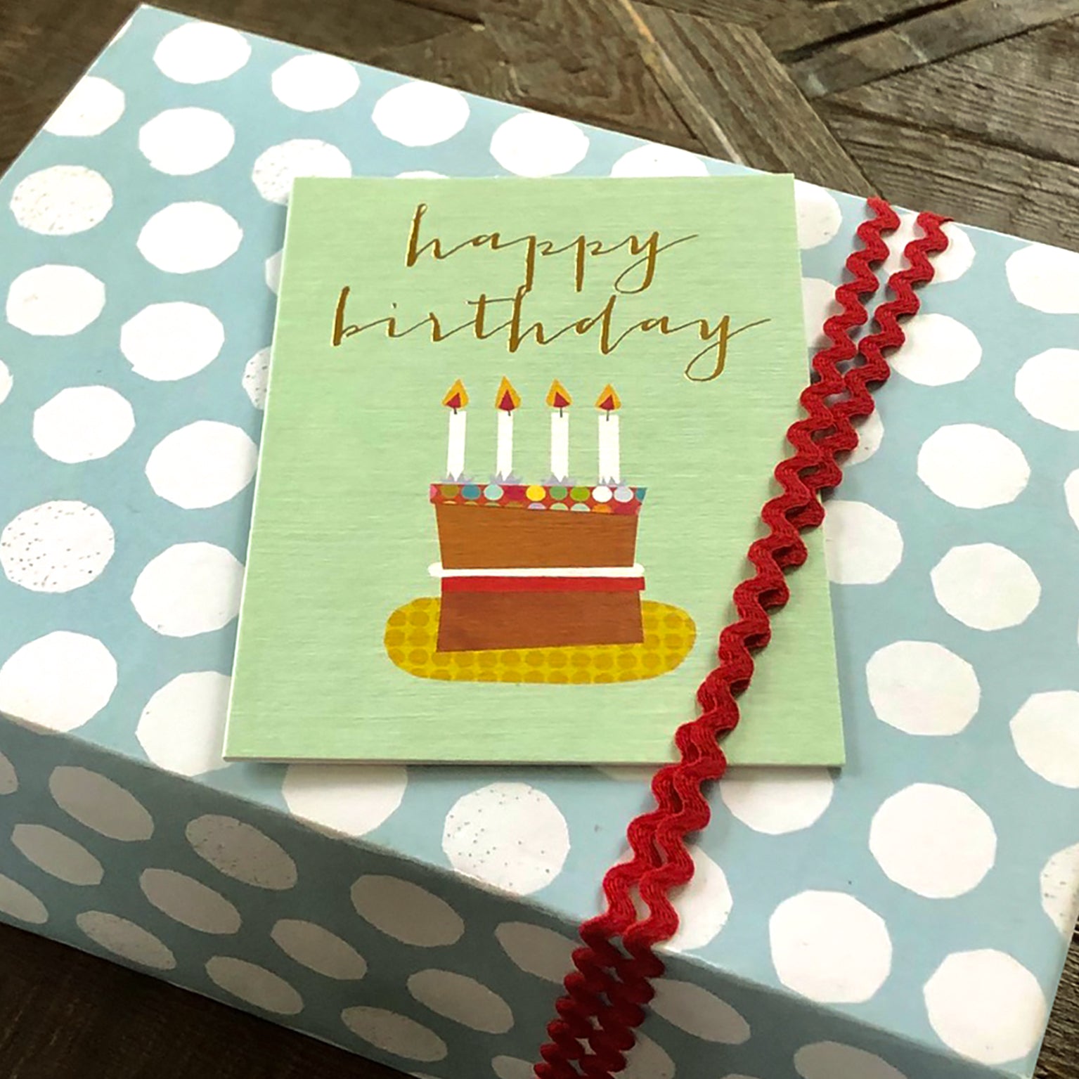 TW46 mini gold foiled birthday card