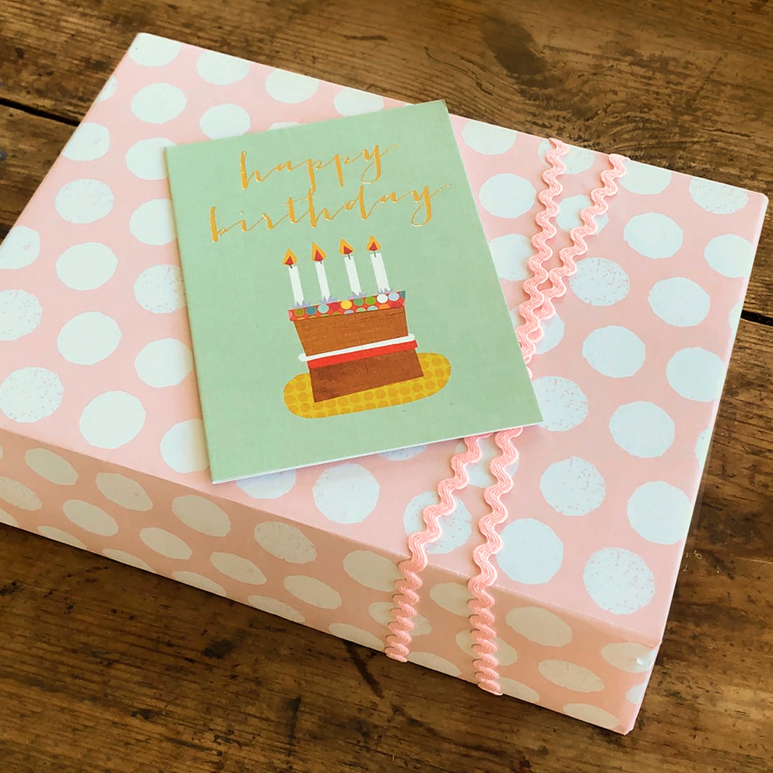 TW46 mini gold foiled birthday card