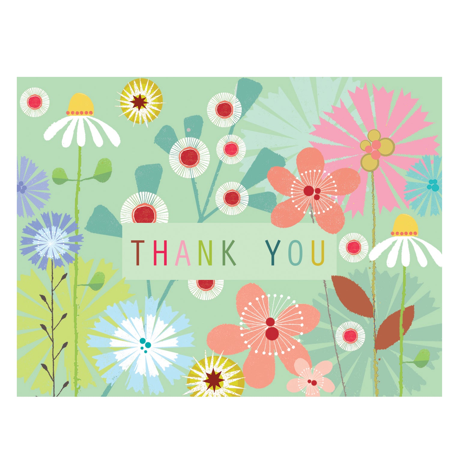 mini floral thank you card