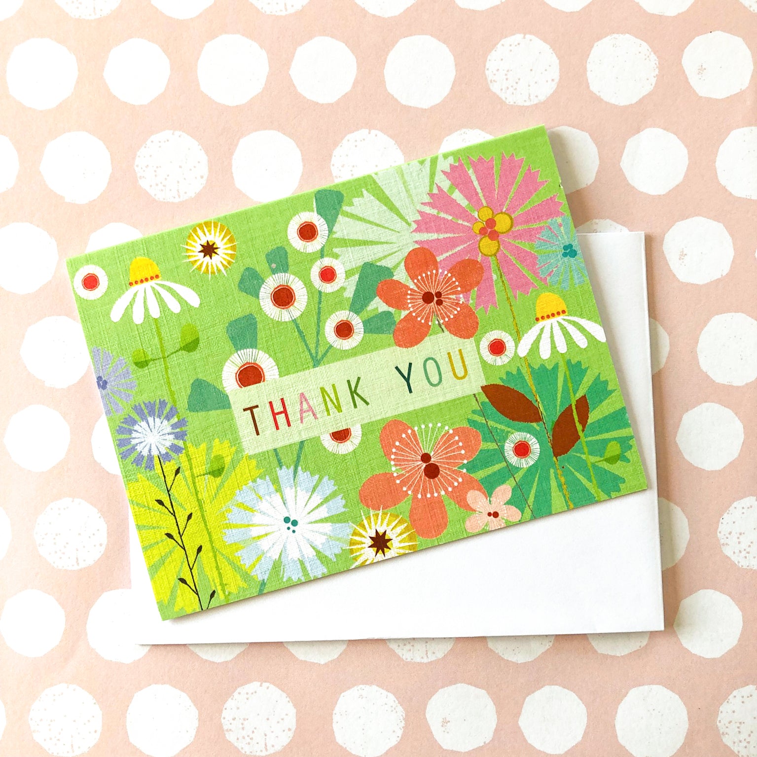 mini floral thank you card