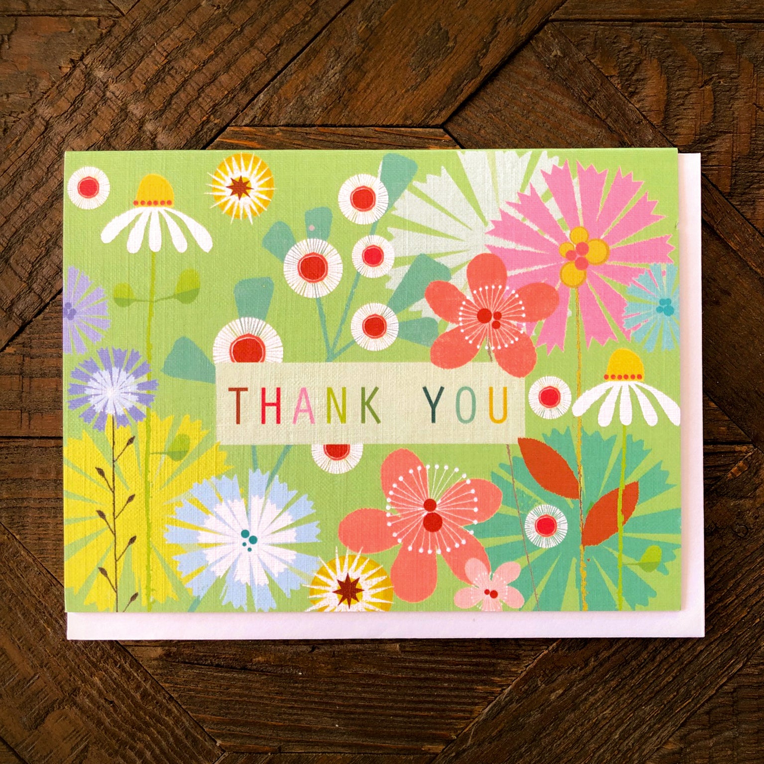 mini floral thank you card