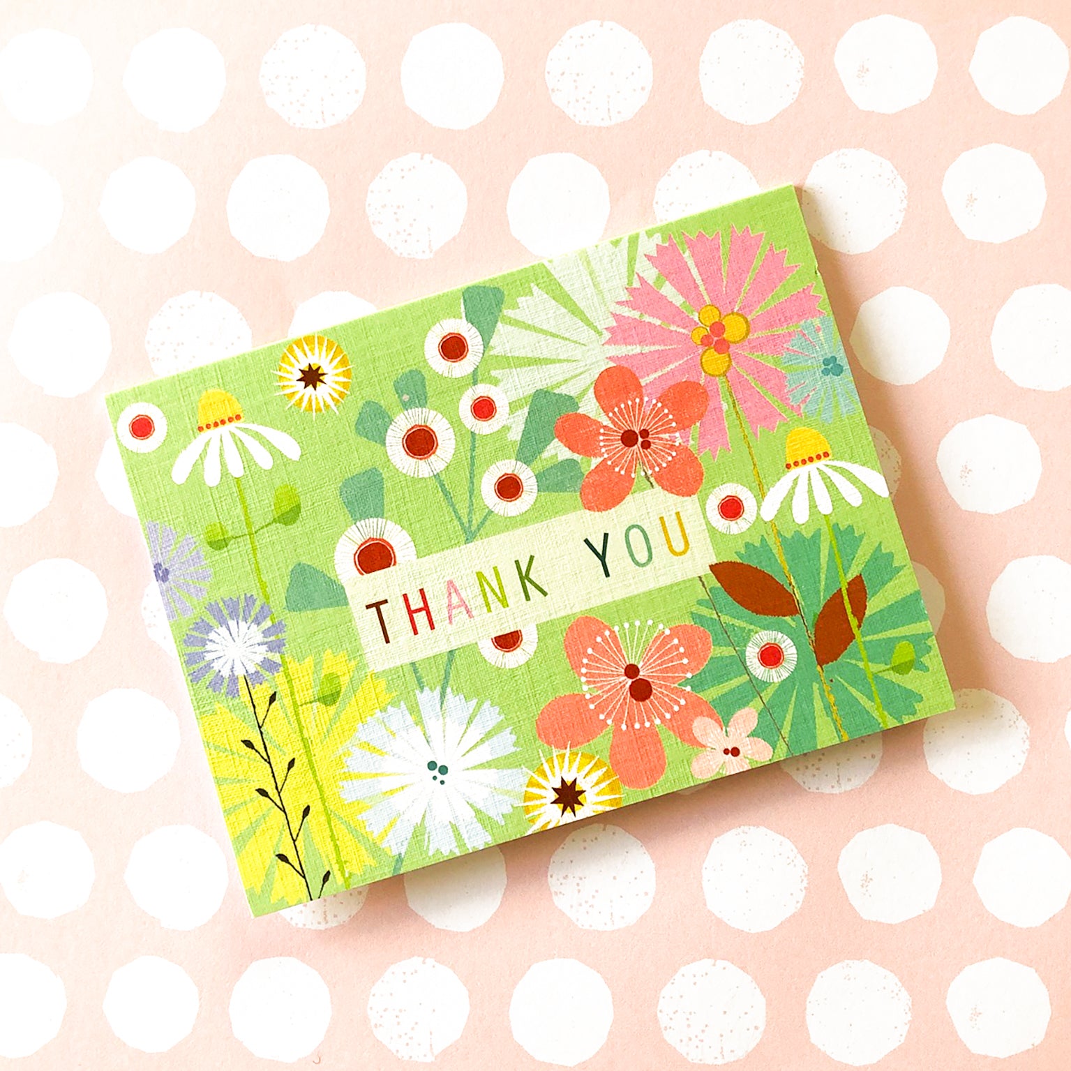 mini floral thank you card