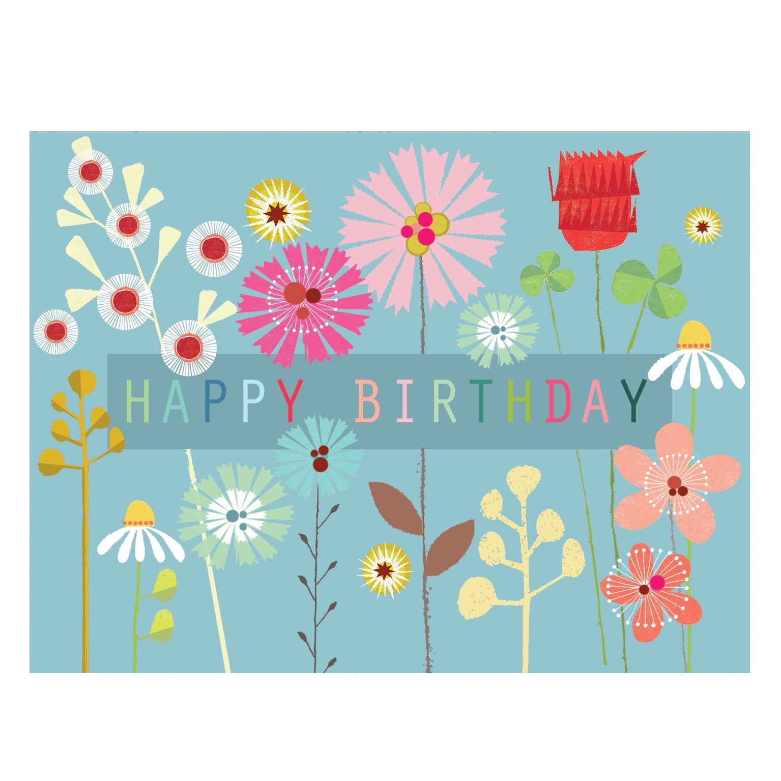 mini floral happy birthday card