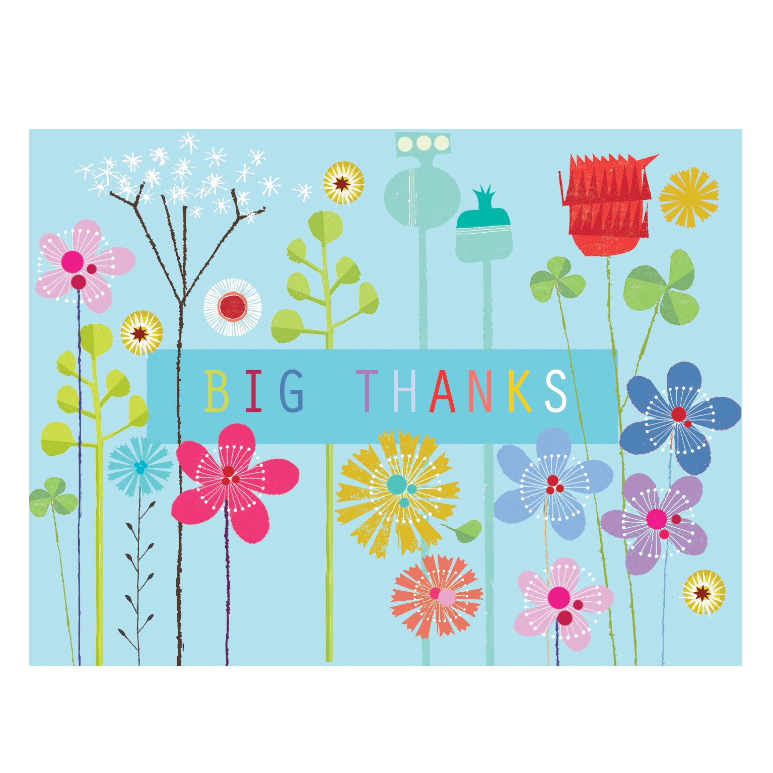 mini floral big thanks card