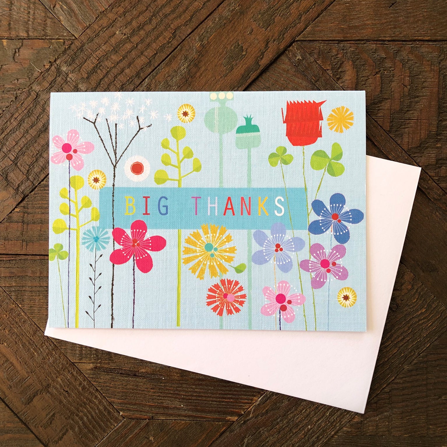 mini floral big thanks card