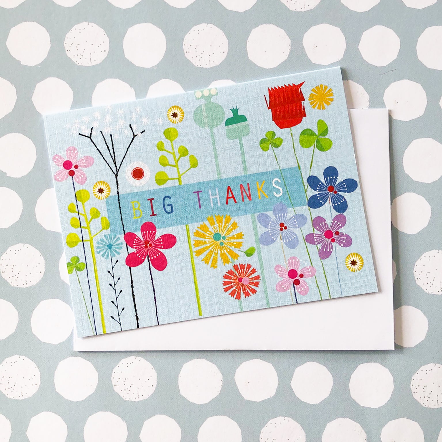 mini floral big thanks card