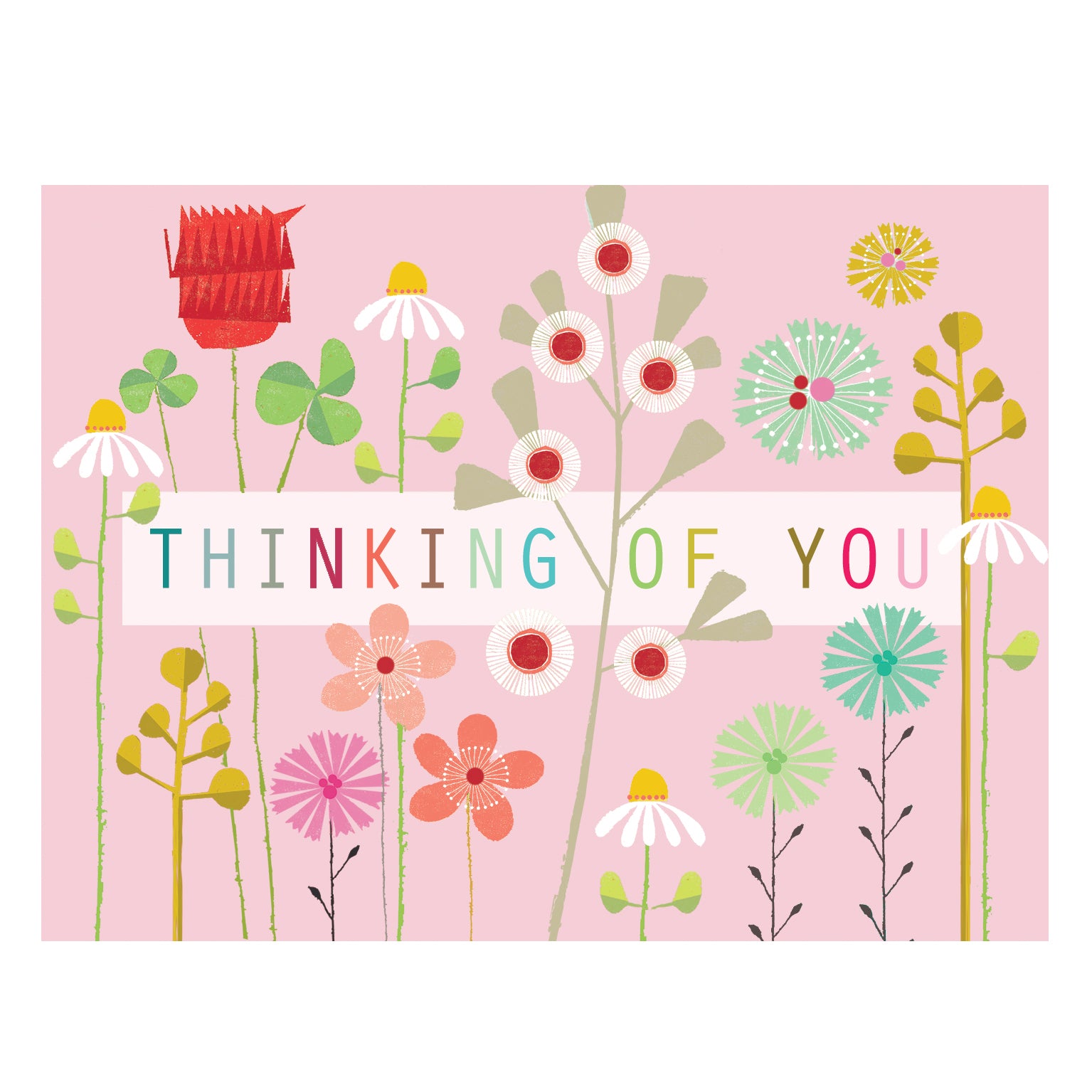 mini floral thinking of you card