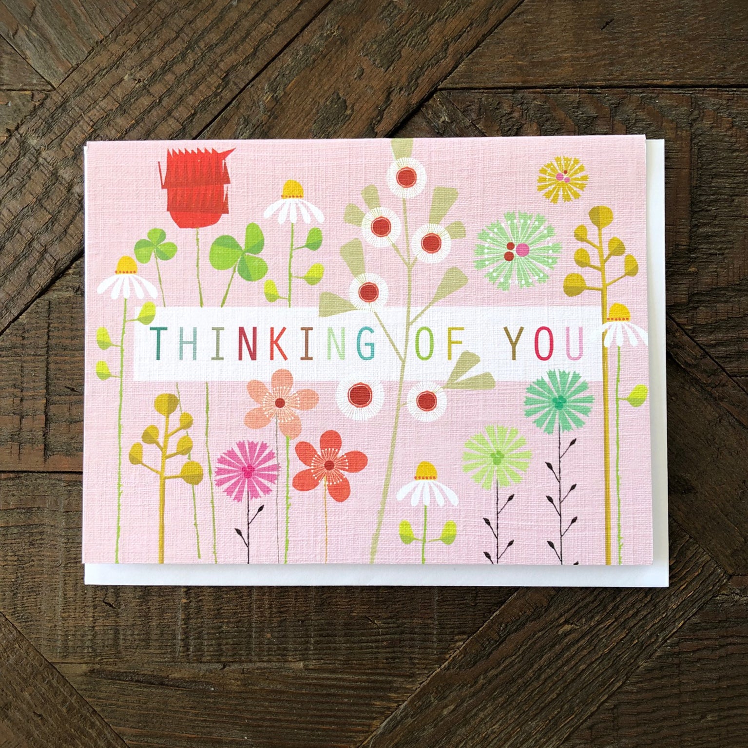 mini floral thinking of you card