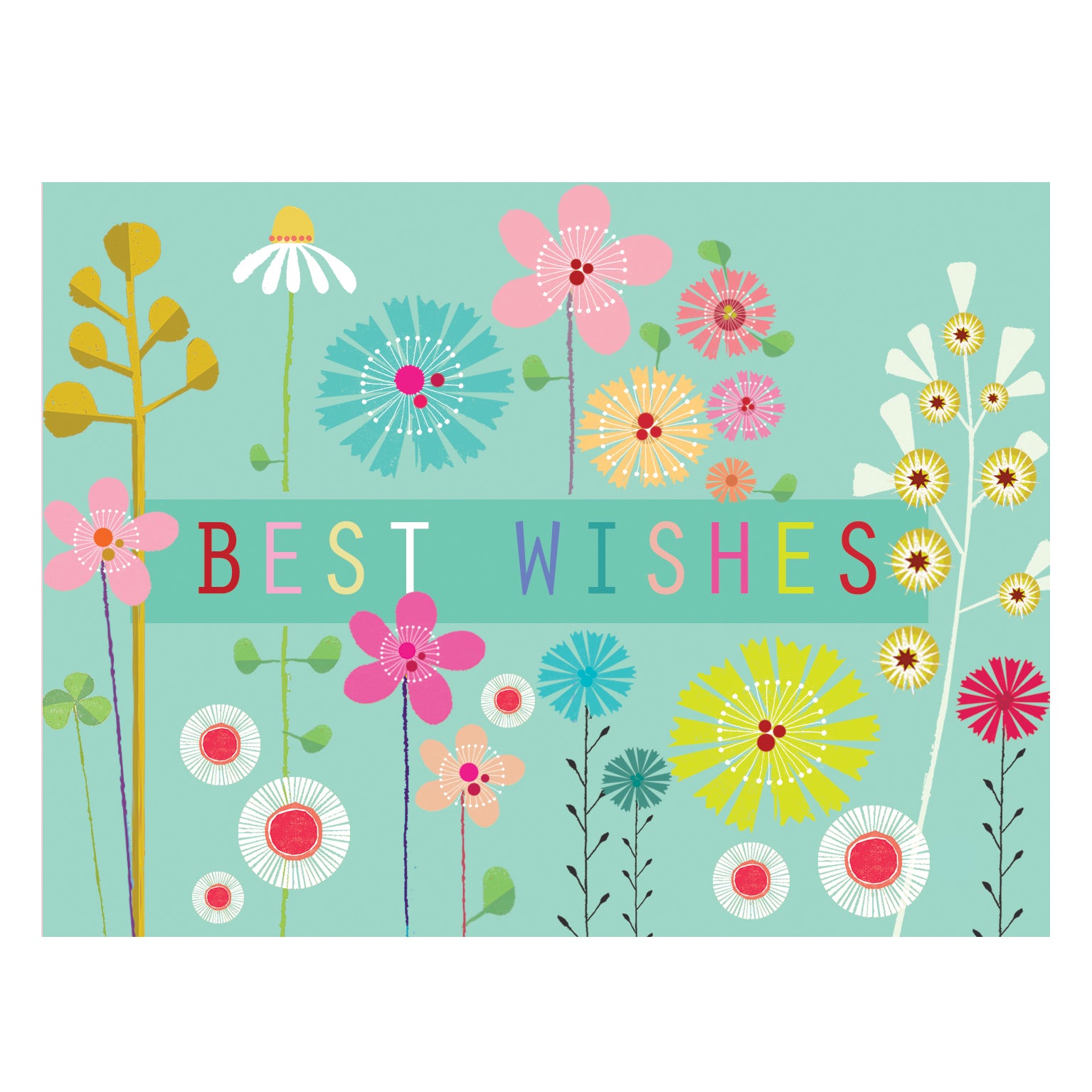 mini floral best wishes card