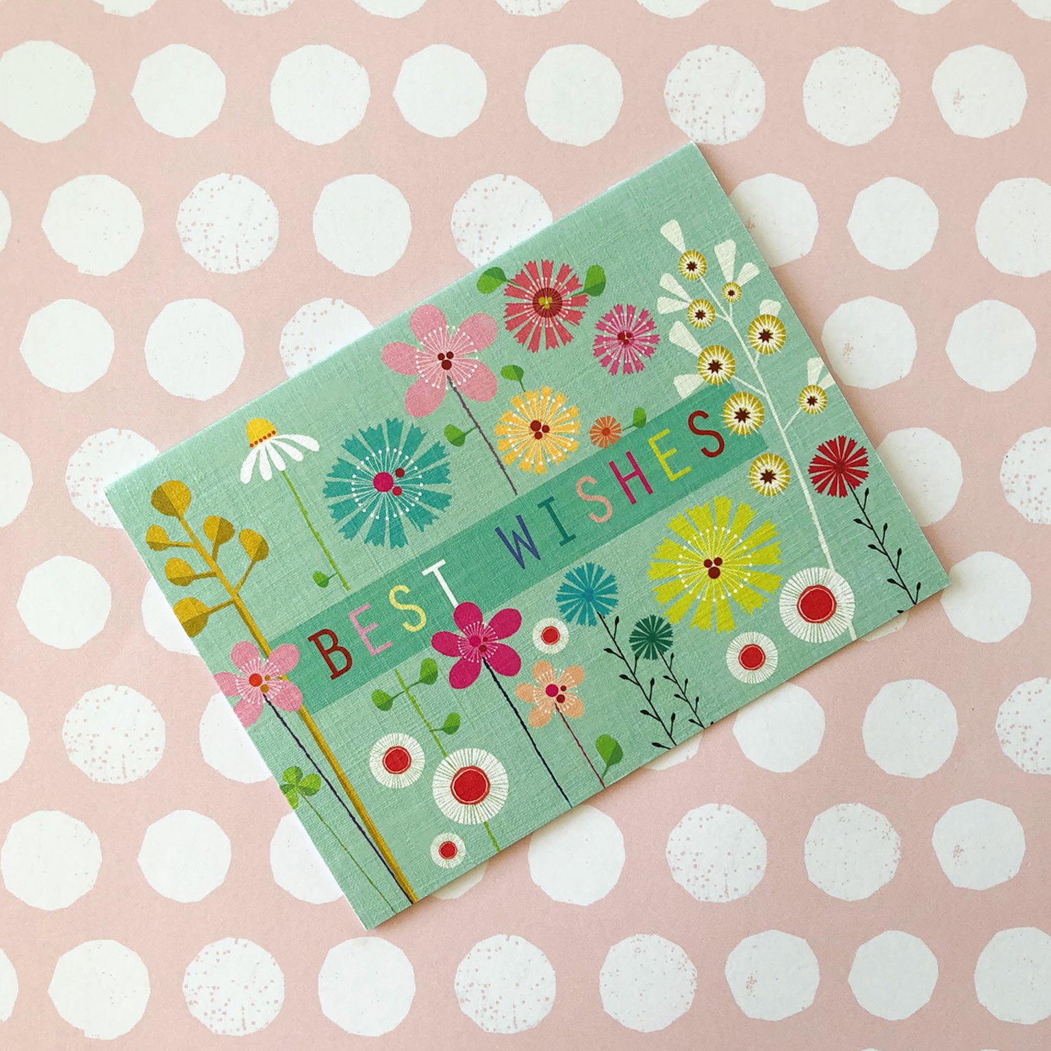 mini floral best wishes card