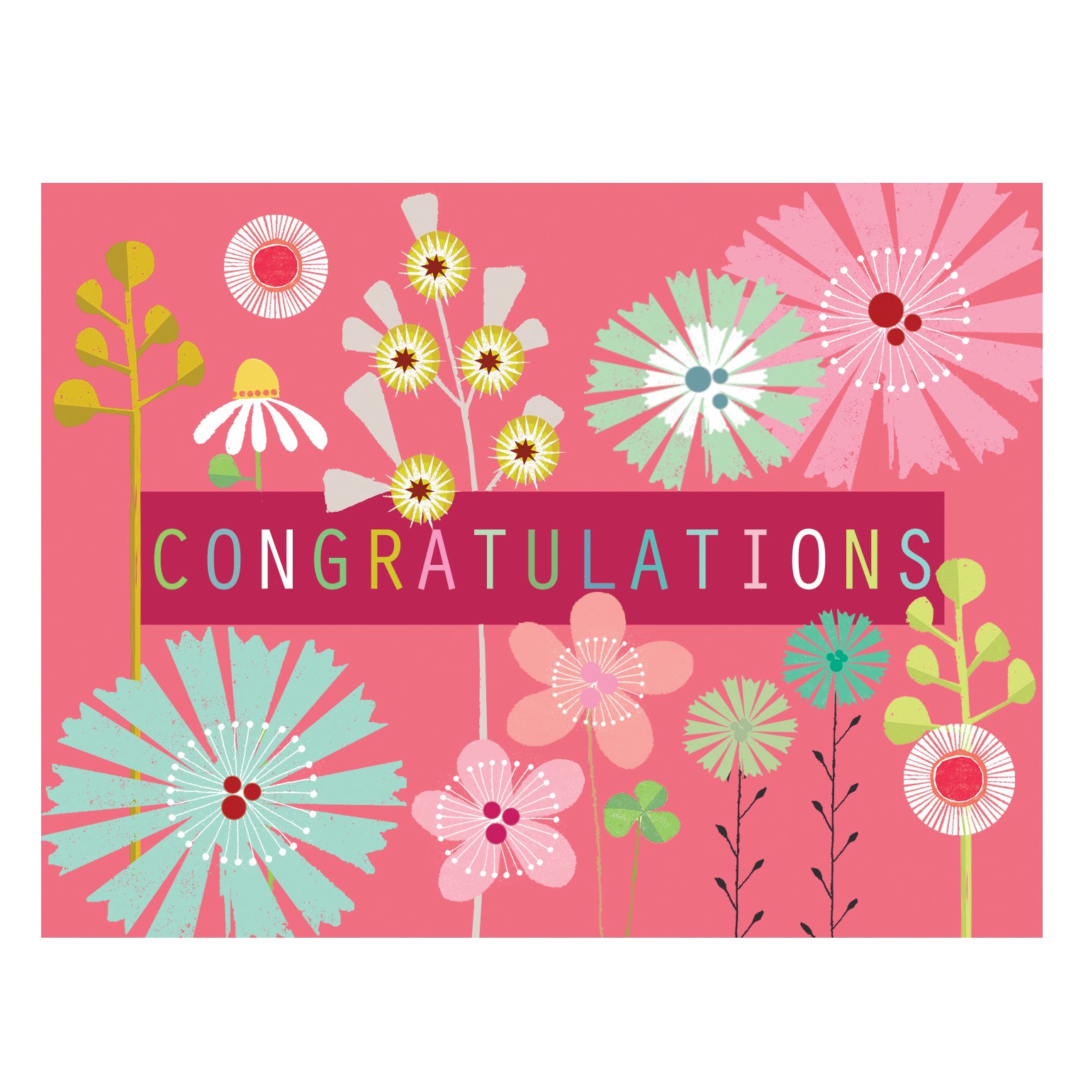 mini floral congratulations card