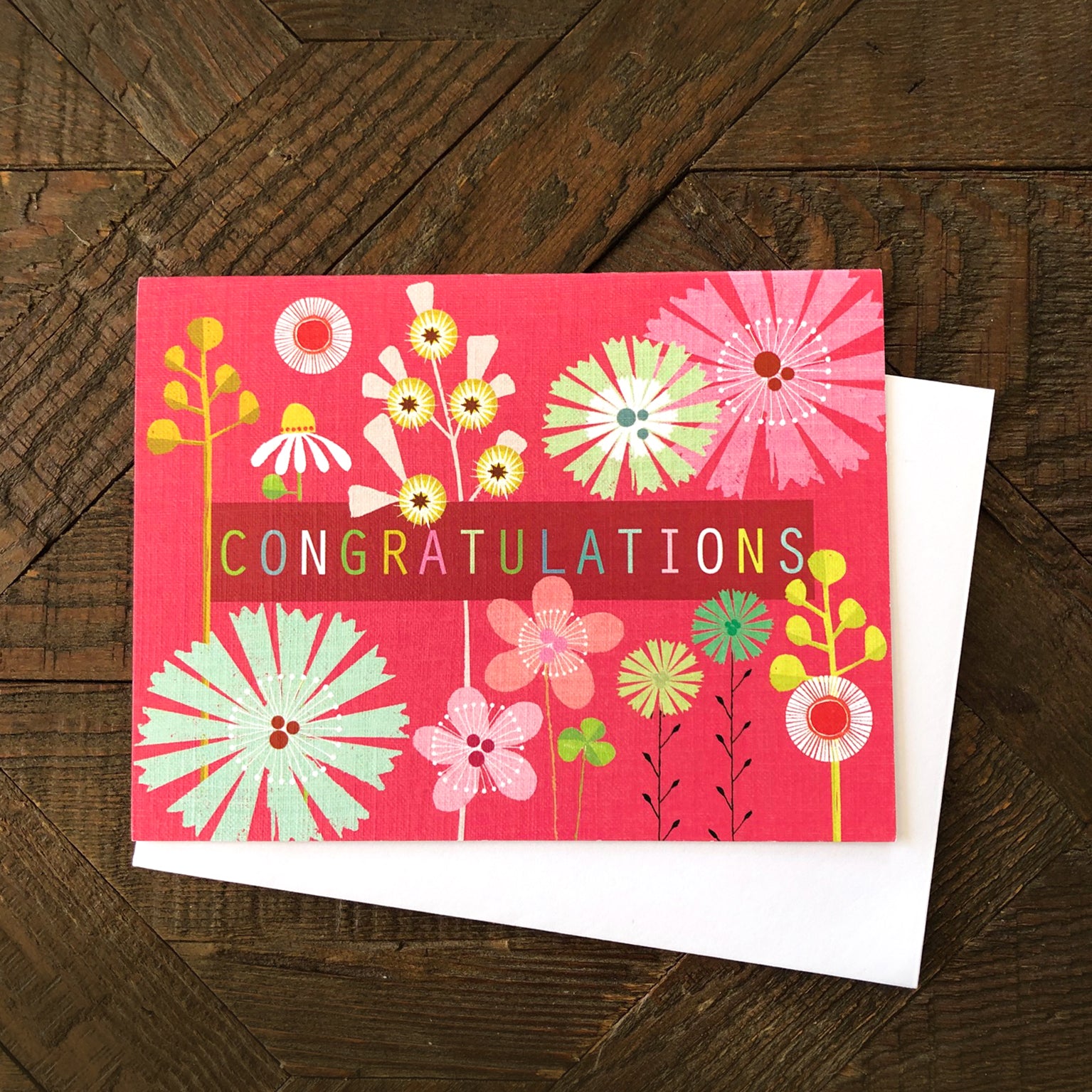 mini floral congratulations card