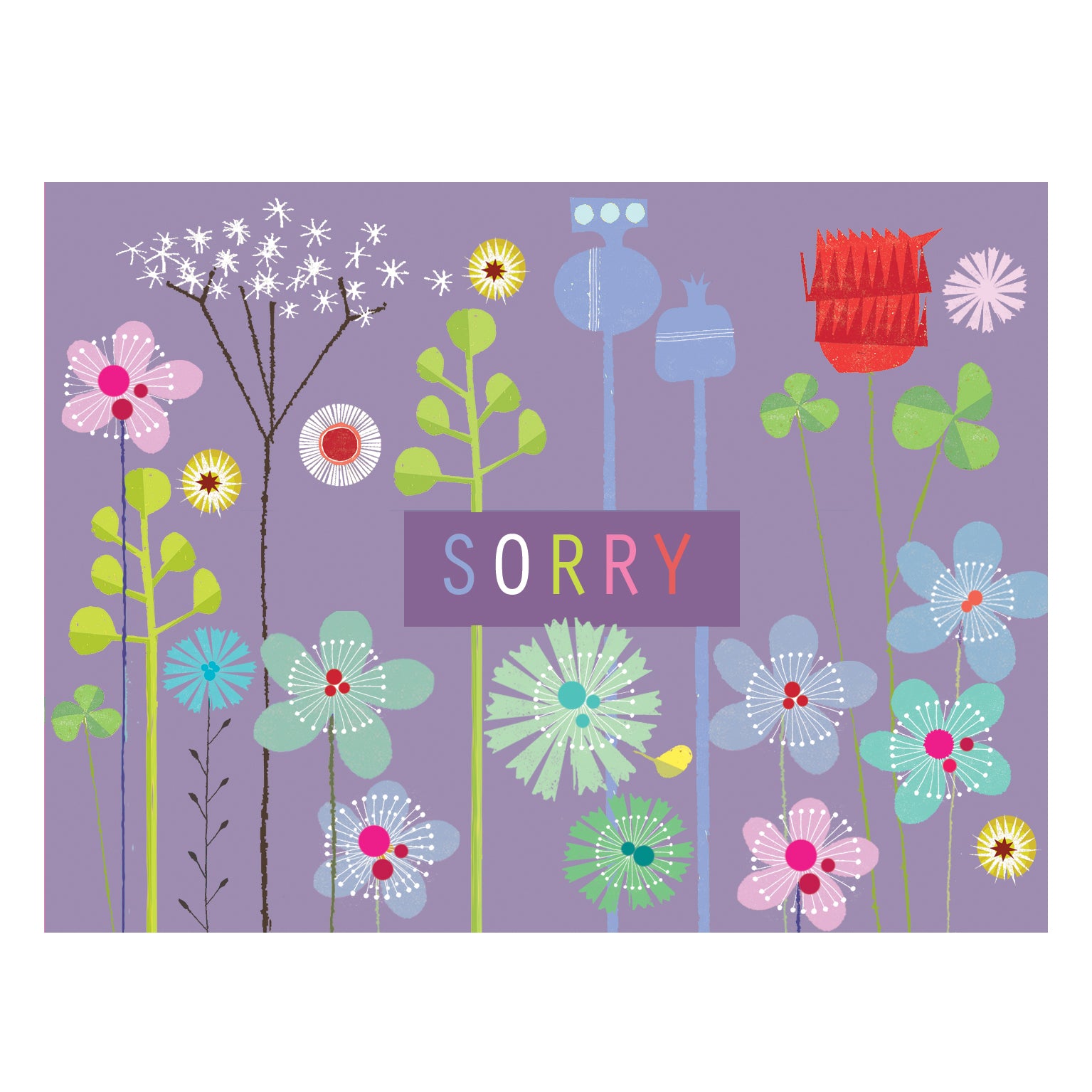 mini floral sorry card