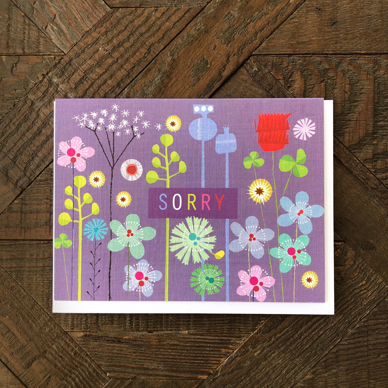 mini floral sorry card