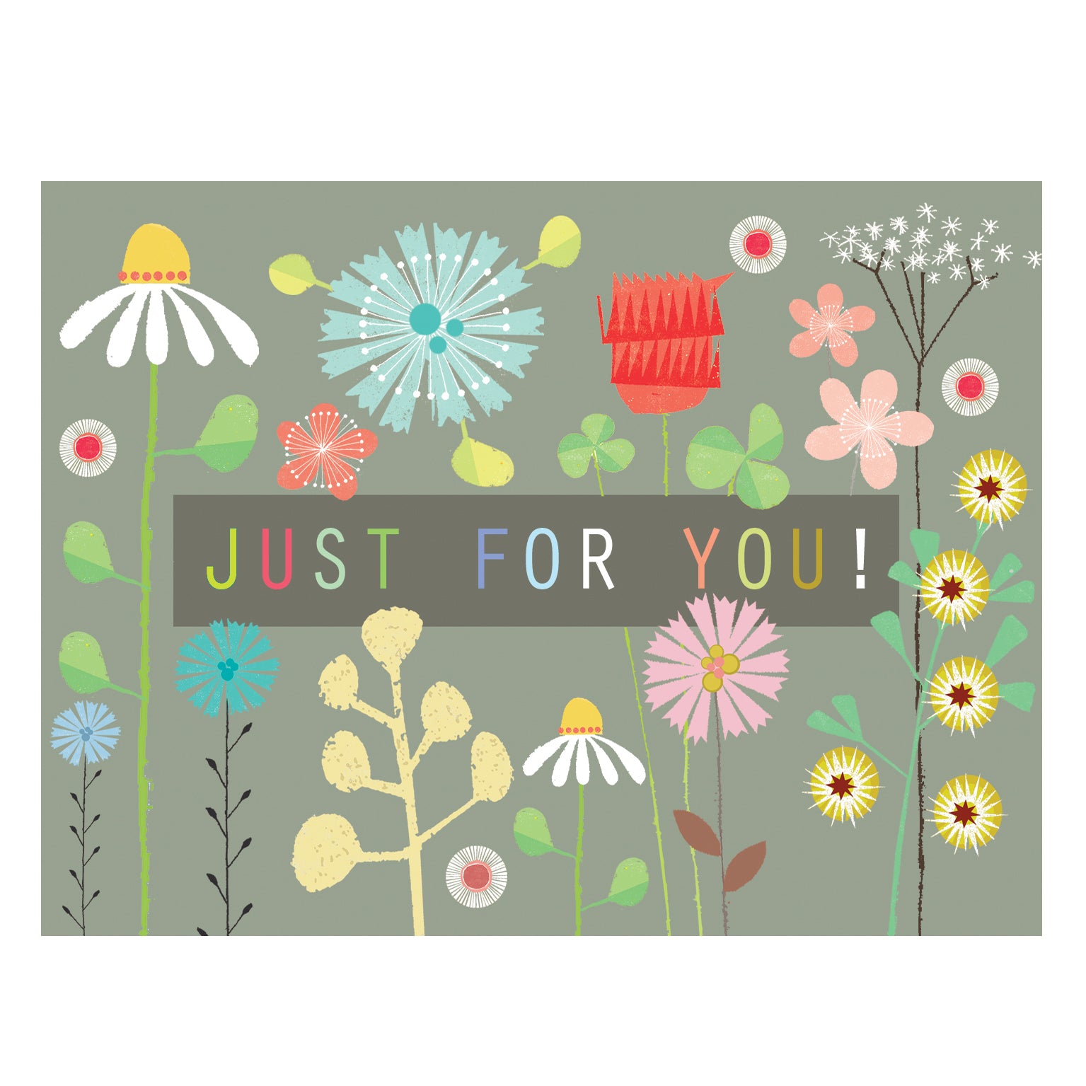 mini floral just for you card