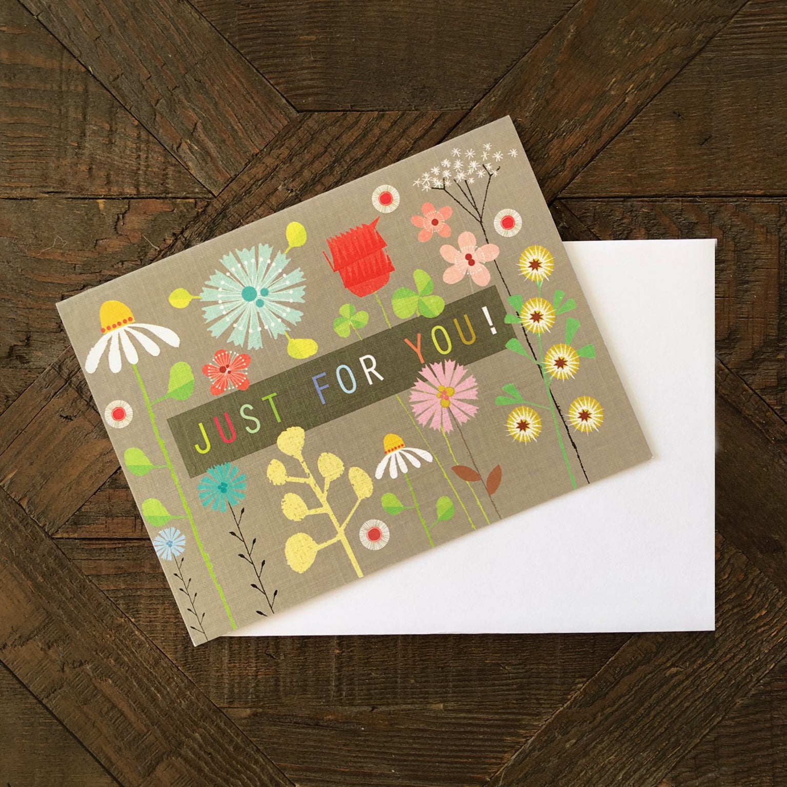 mini floral just for you card