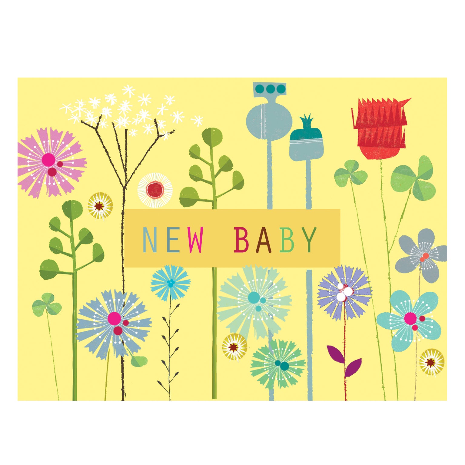 mini floral new baby card