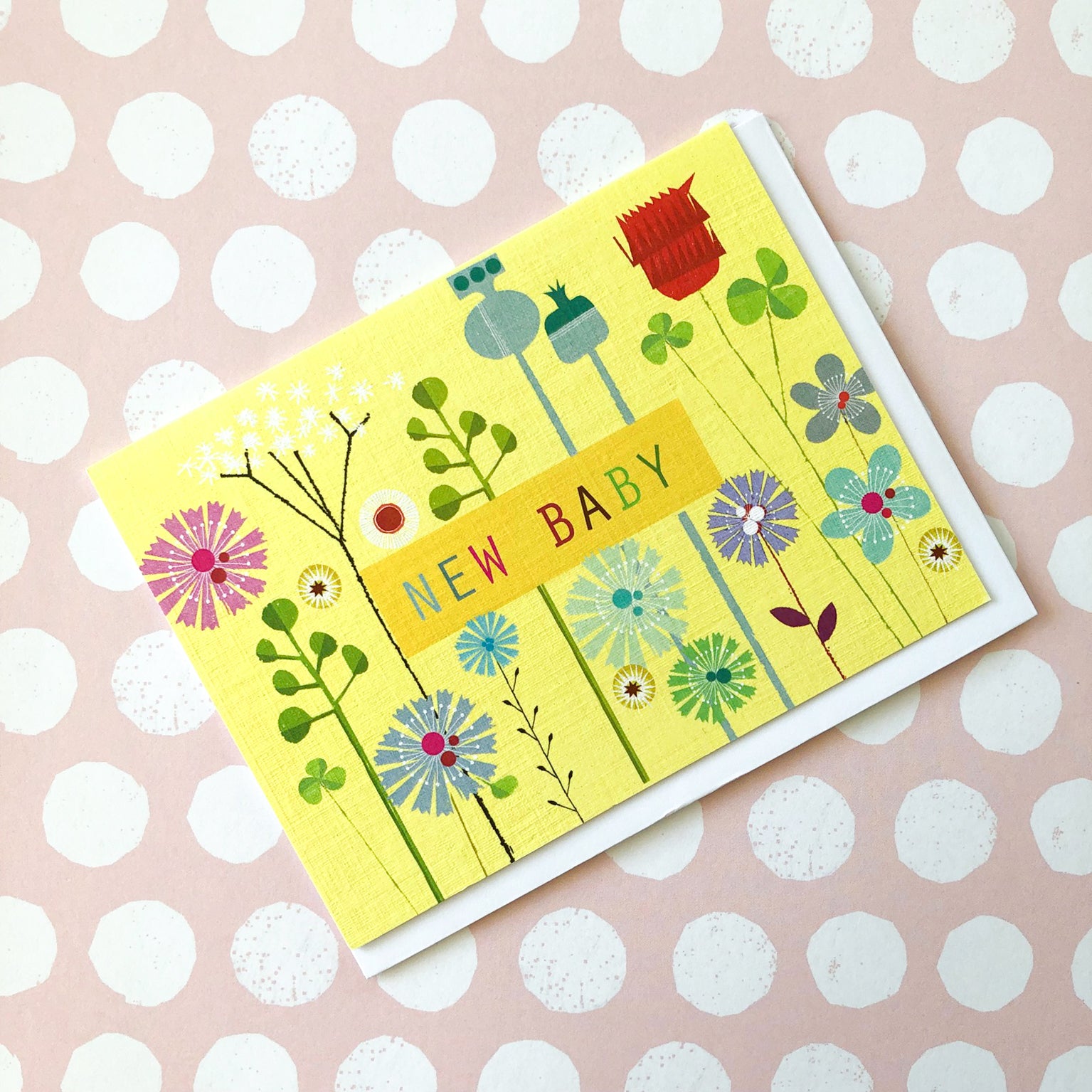 mini floral new baby card