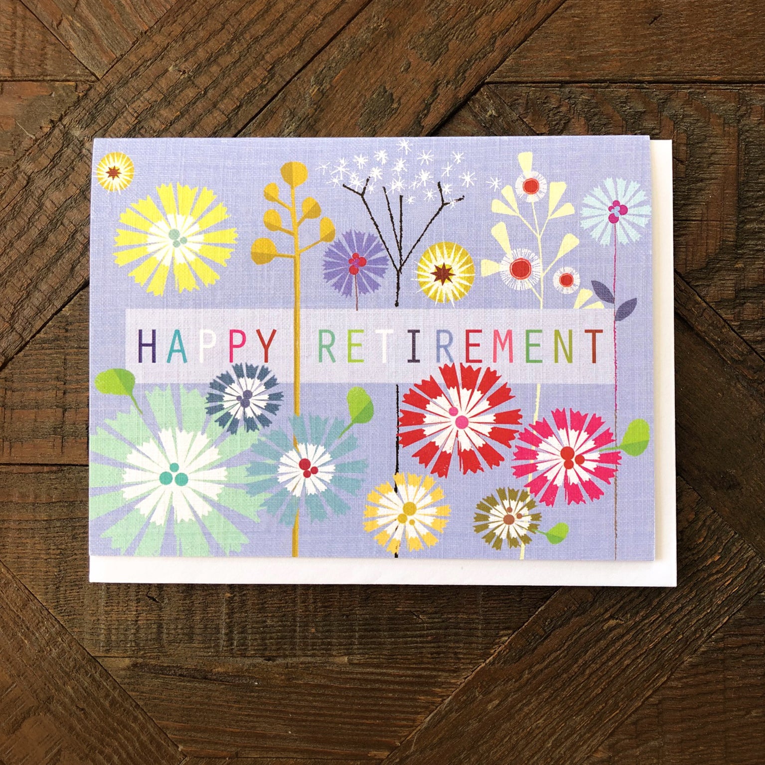 mini floral retirement card