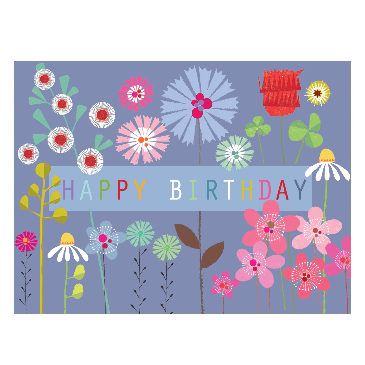 mini floral happy birthday card