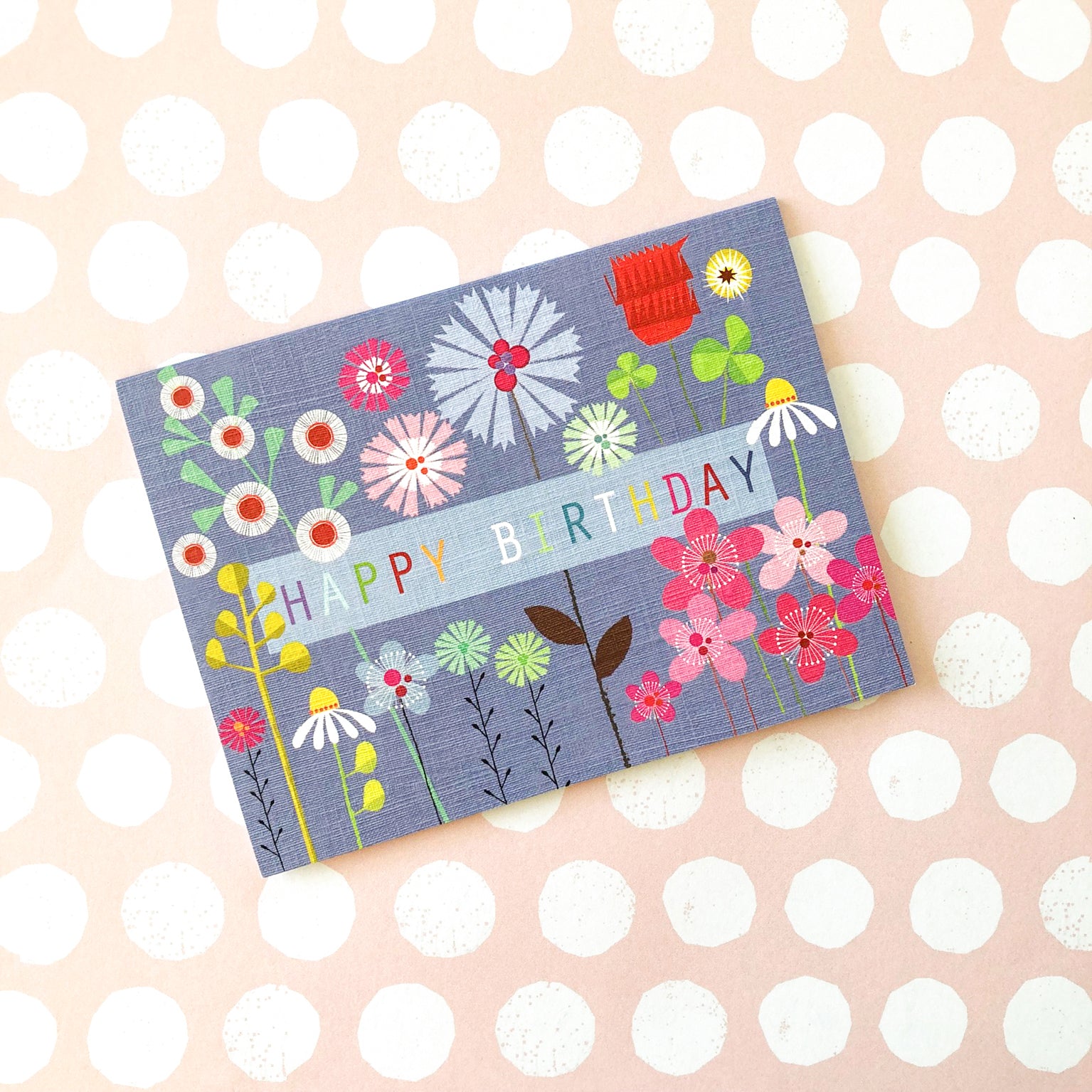 mini floral happy birthday card