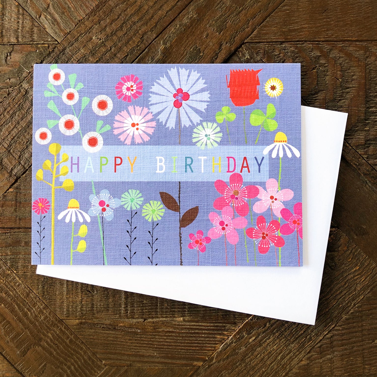 mini floral happy birthday card