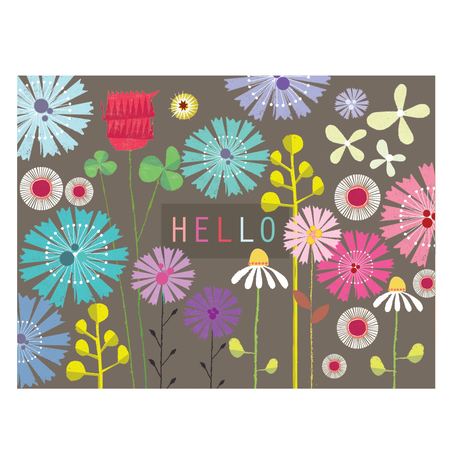 mini floral hello card