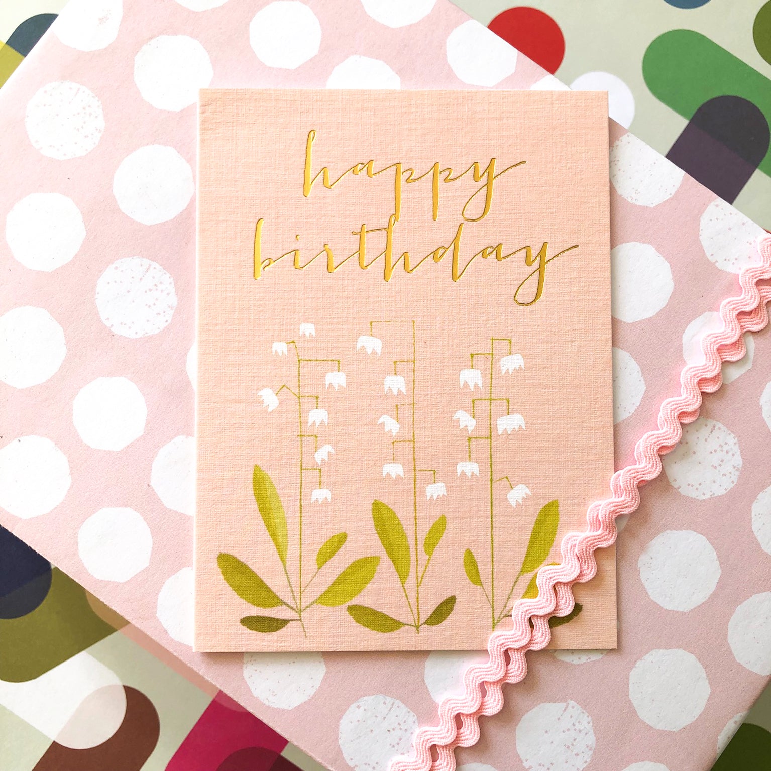 TW600 mini gold foiled birthday card