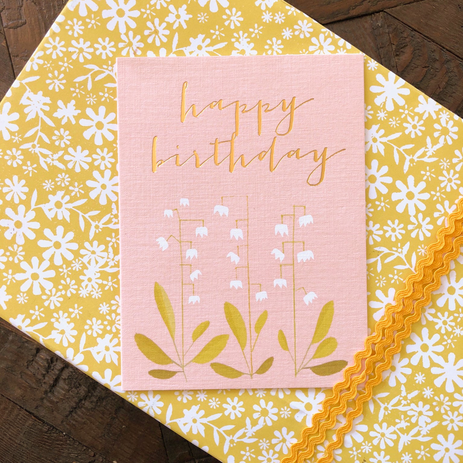 TW600 mini gold foiled birthday card