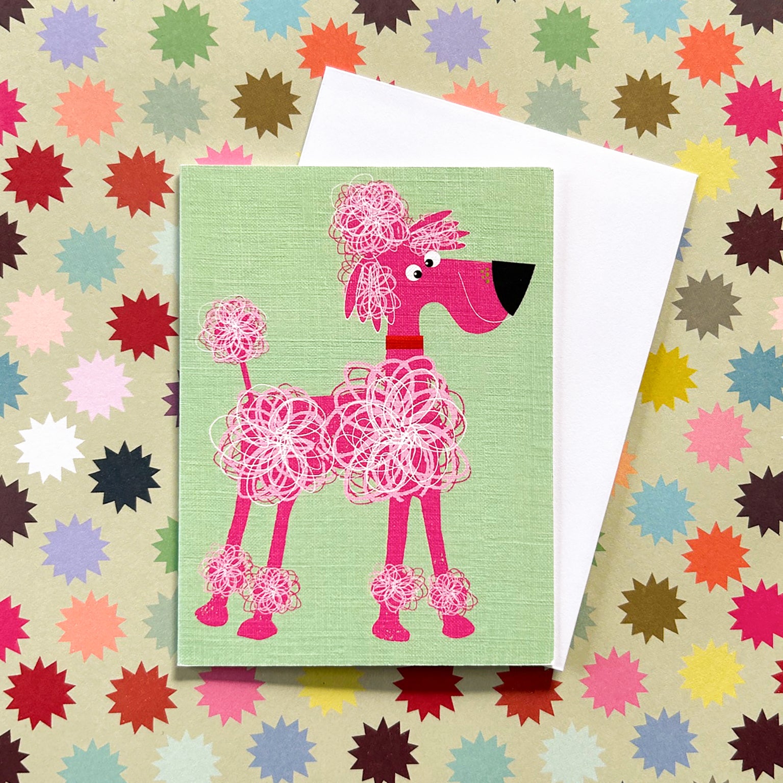 TW71 mini pink poodle card