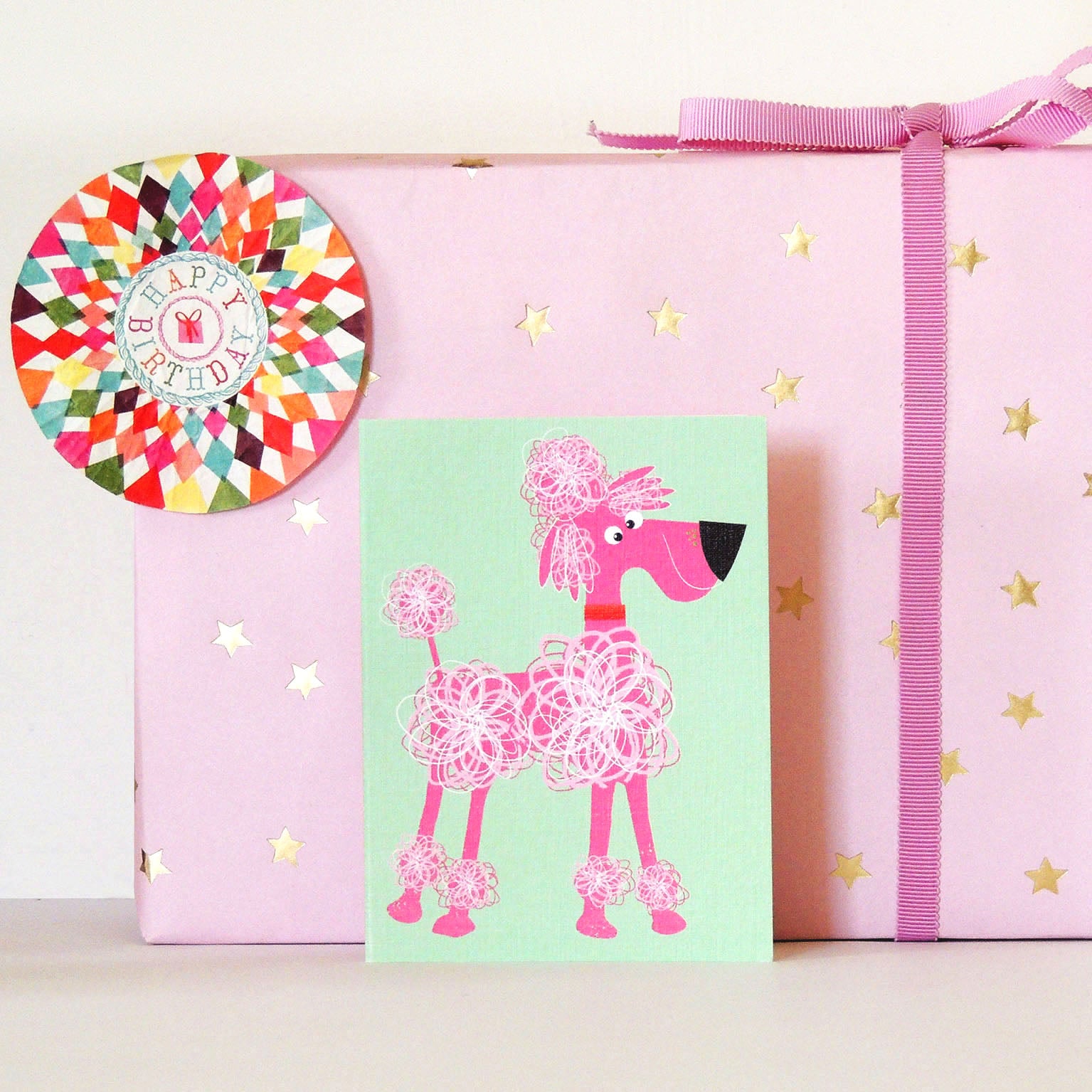 TW71 mini pink poodle card