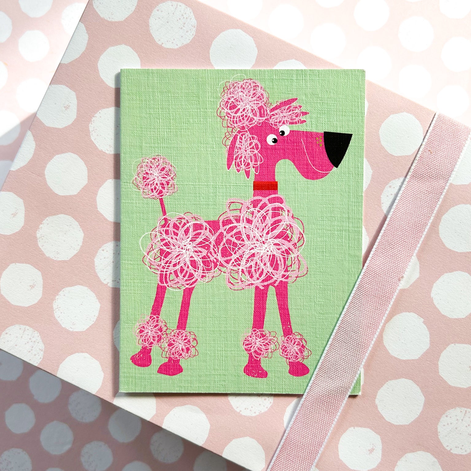 TW71 mini pink poodle card