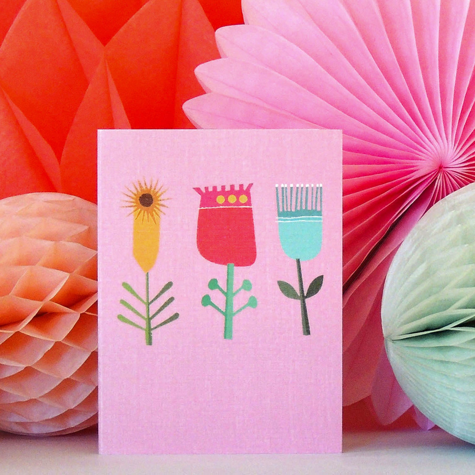 TW85 mini pink blooms card