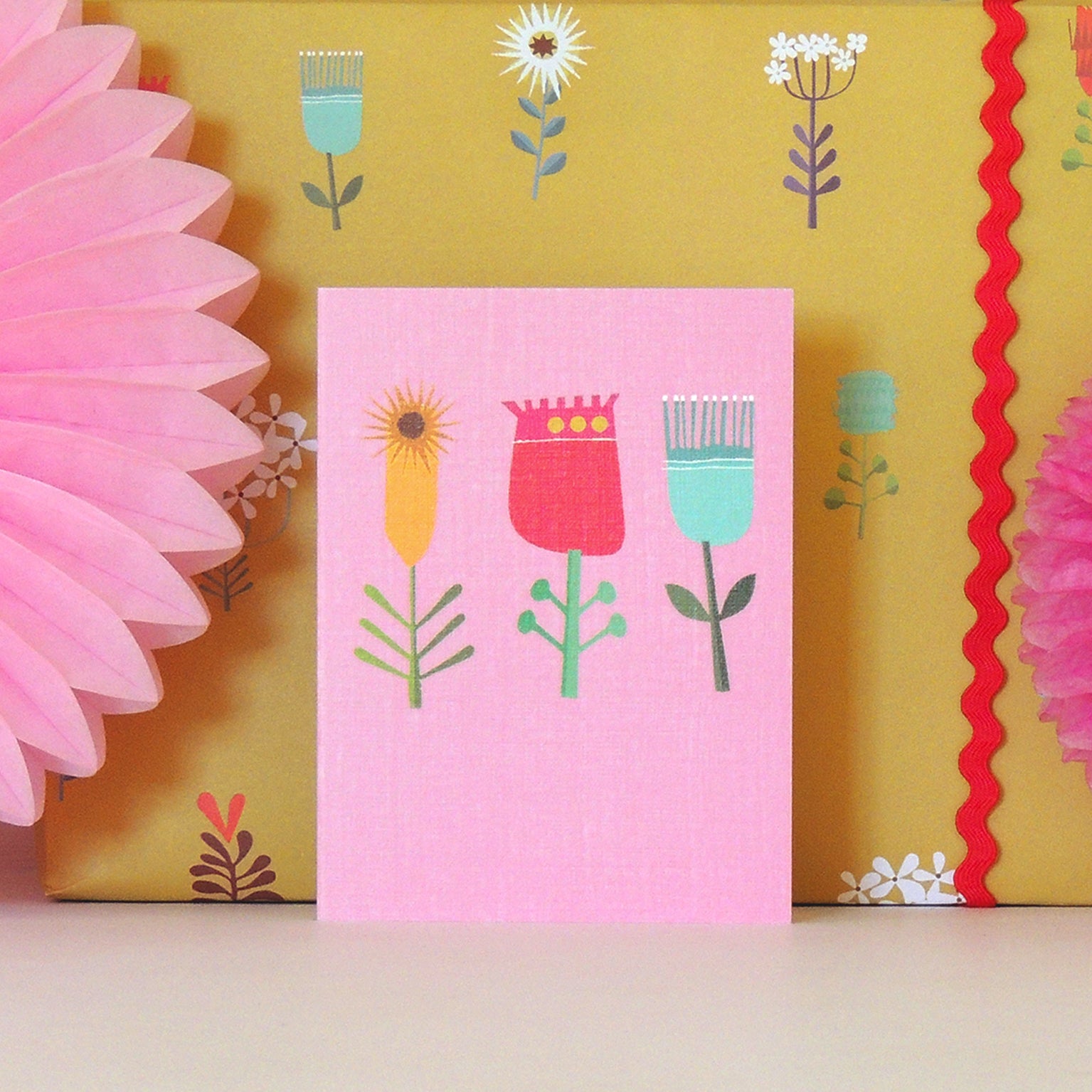 TW85 mini pink blooms card