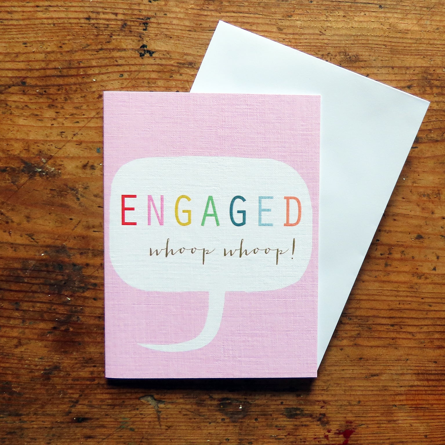 mini engaged greetings card