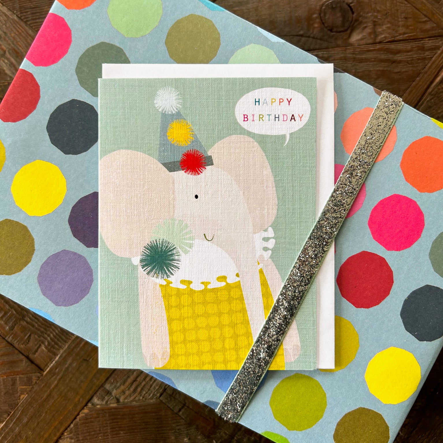 TY01 mini elephant birthday card