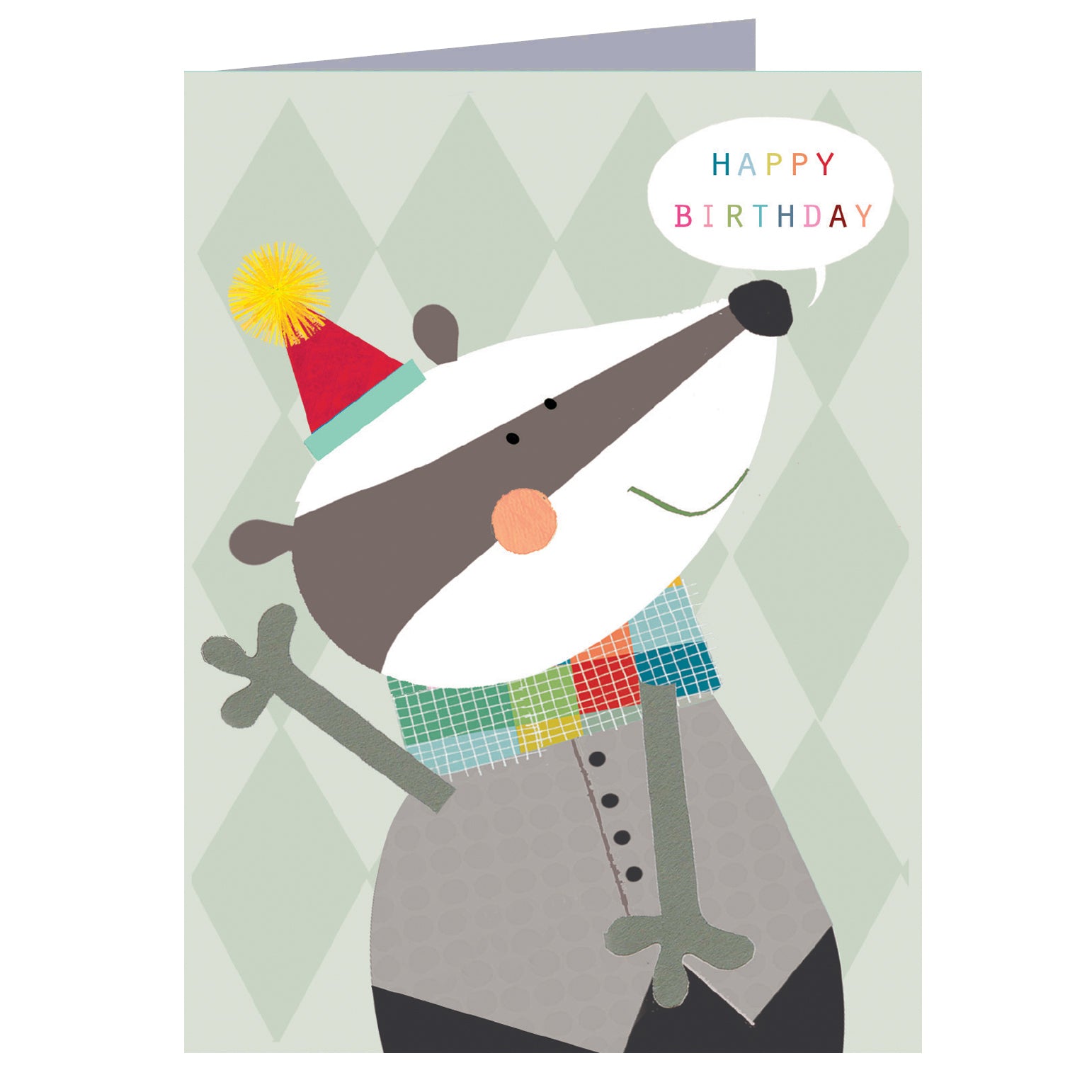 TY04 mini badger birthday card