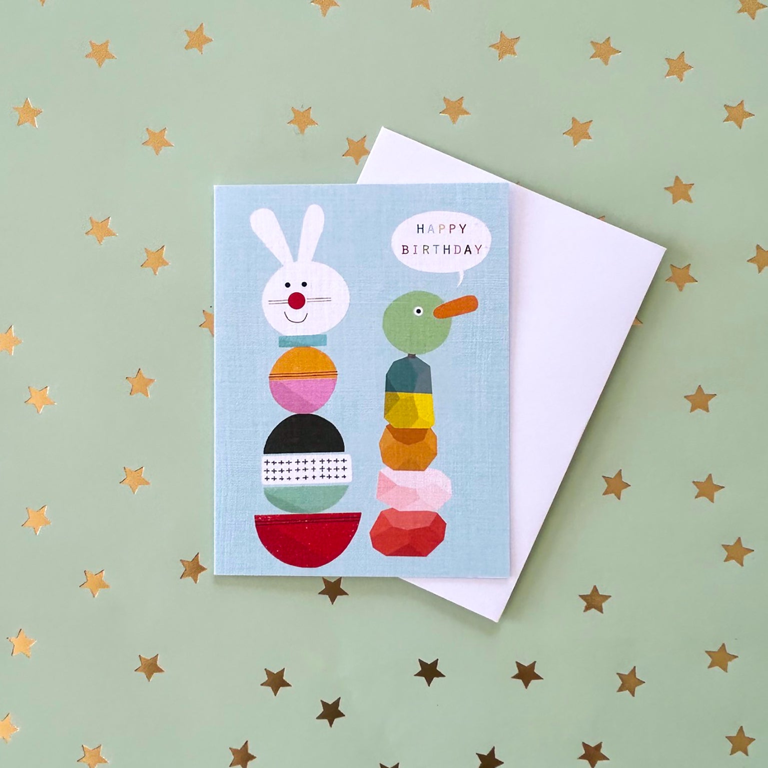 TY05 mini stacking blocks birthday card