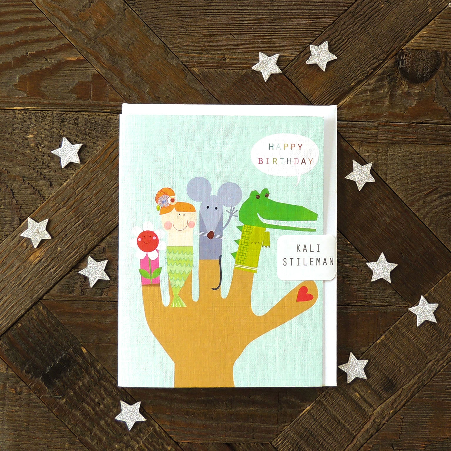 TY07 mini finger puppets birthday card