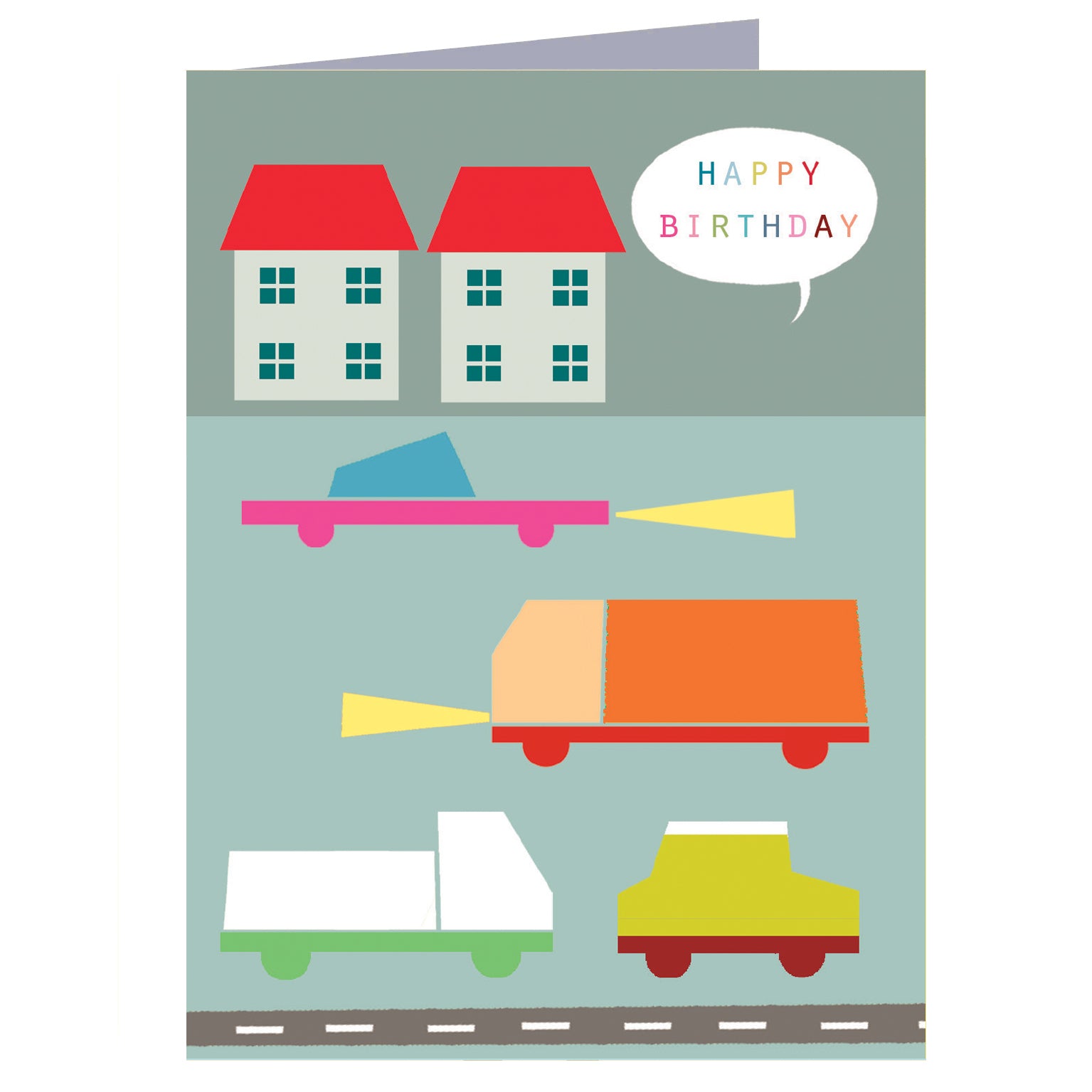 mini wooden cars birthday card