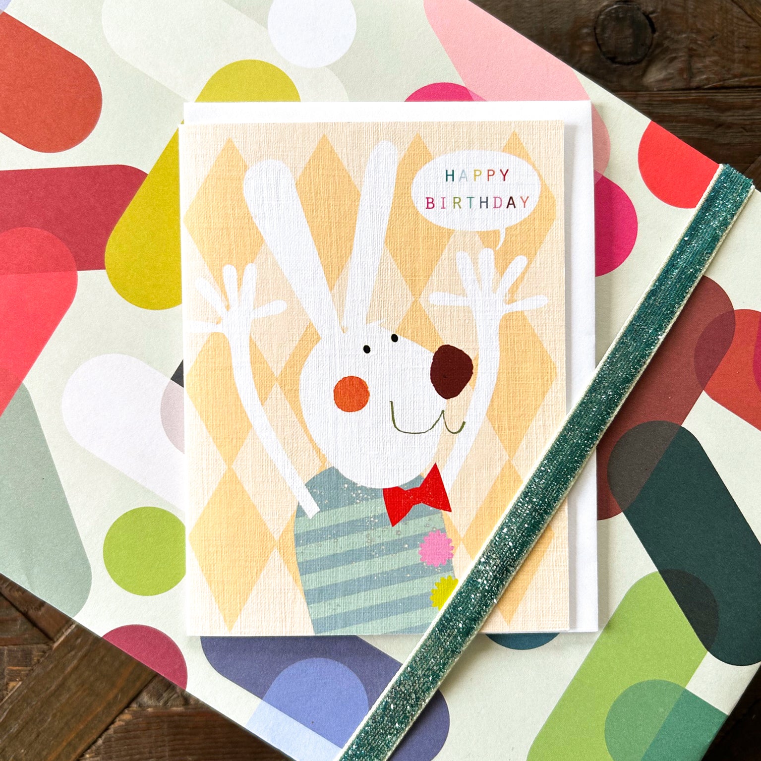 TY11 mini happy rabbit birthday card