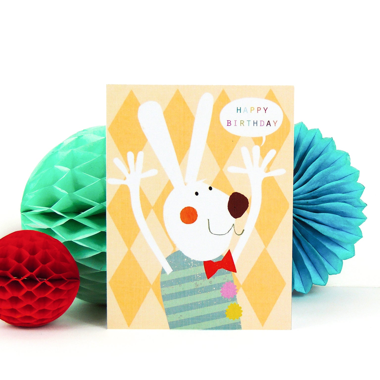 TY11 mini happy rabbit birthday card