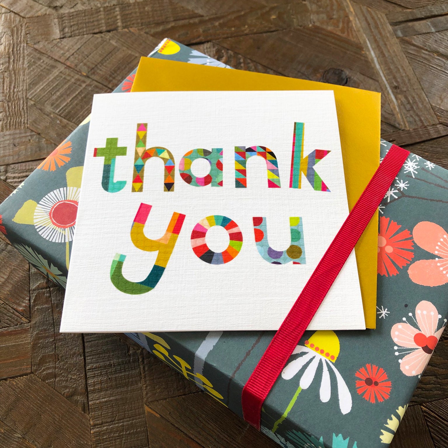 glossy thank you card