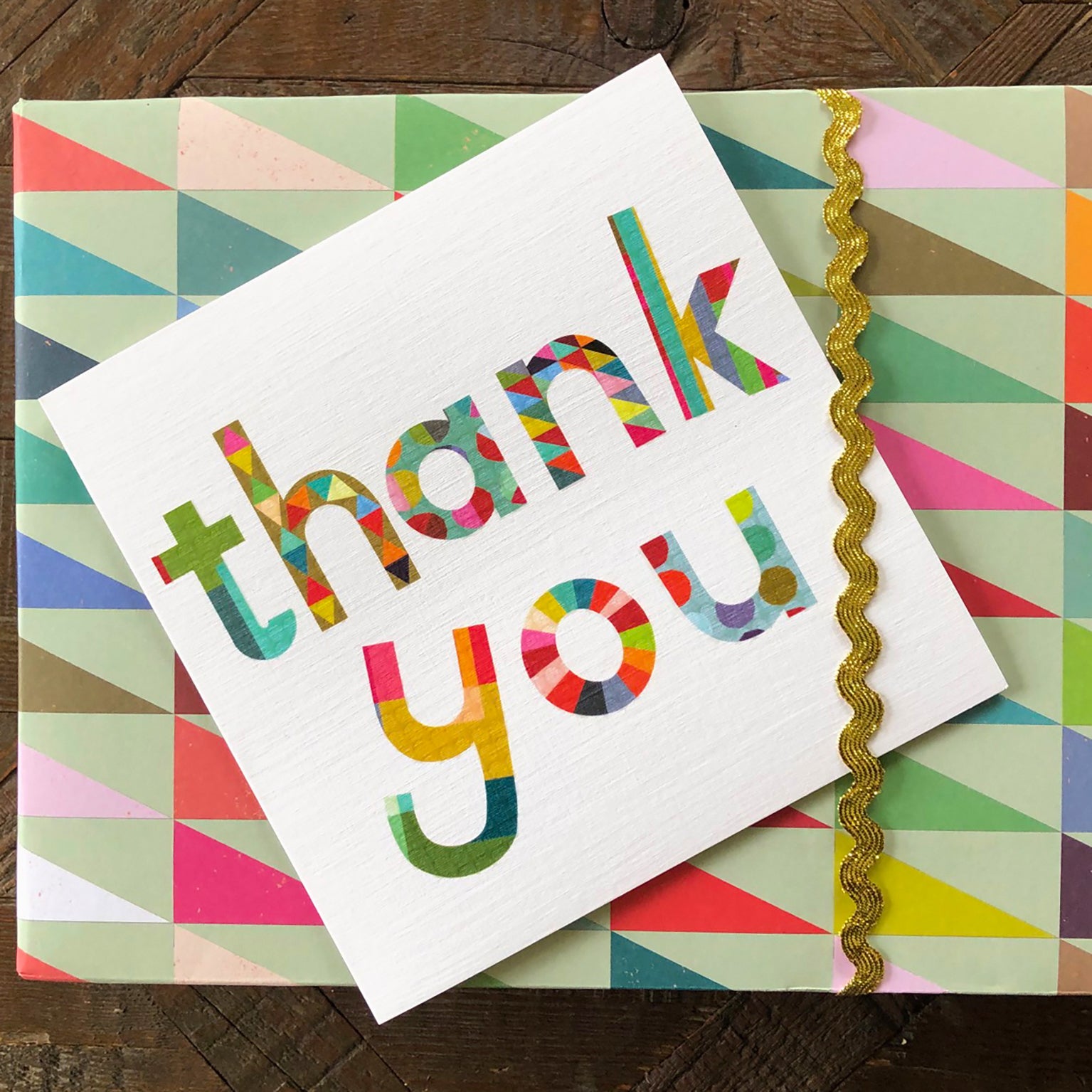 glossy thank you card