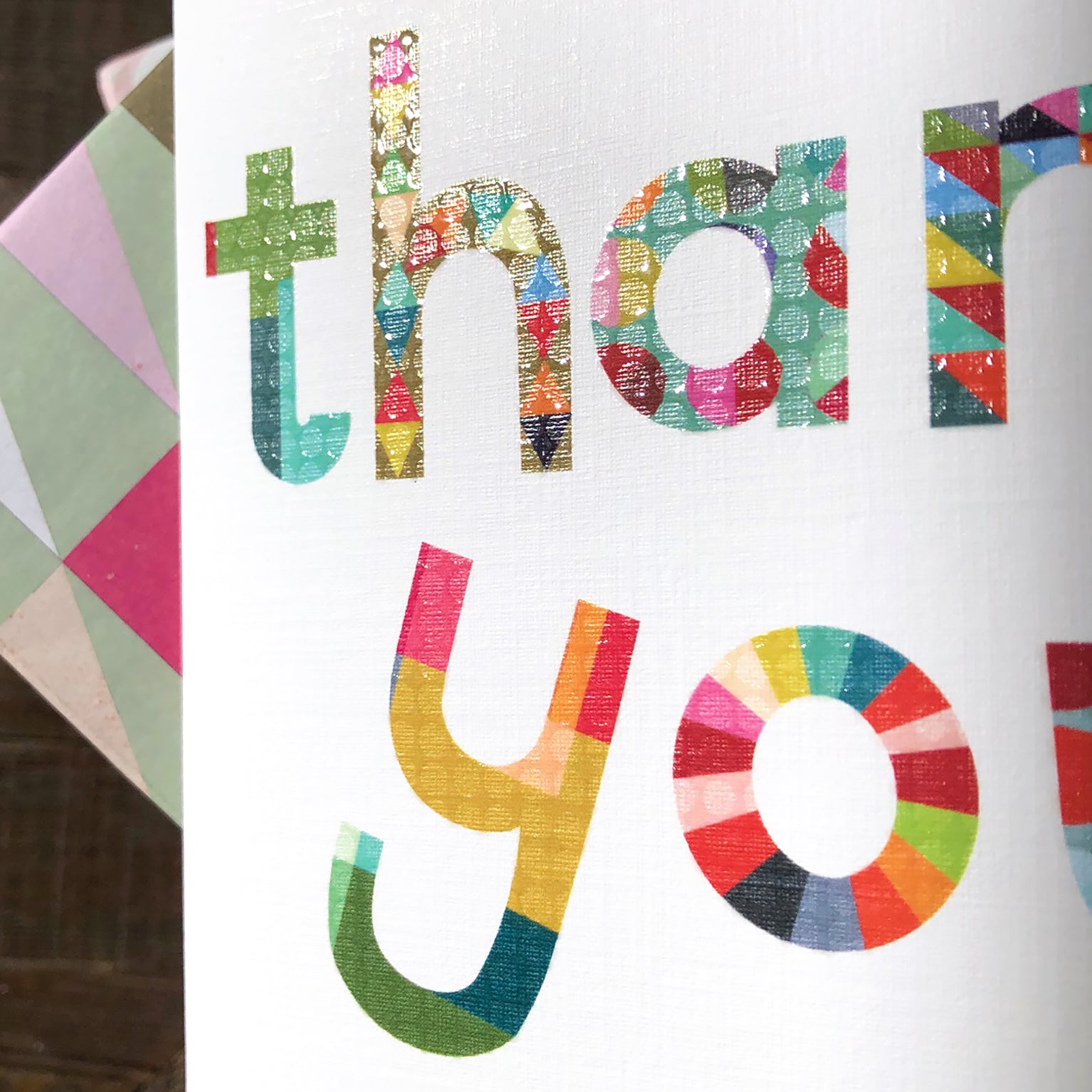 glossy thank you card