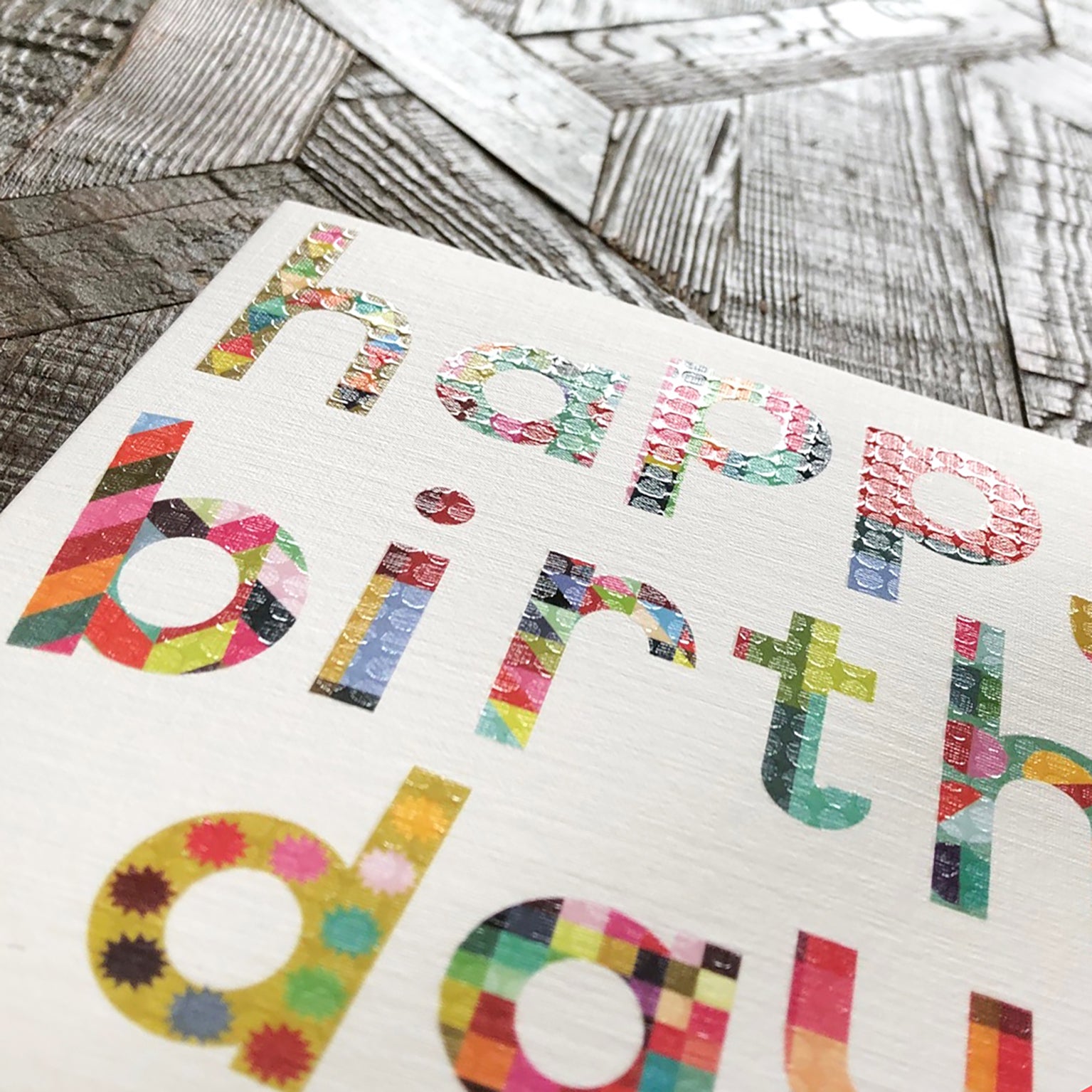 WD07 glossy happy birthday card