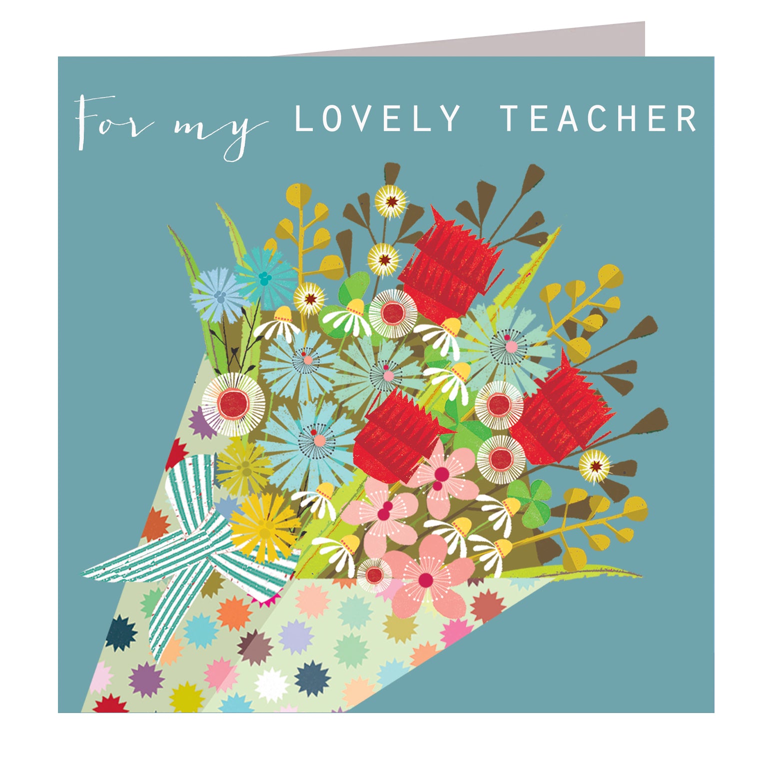 WO11 lovely teacher greetings card